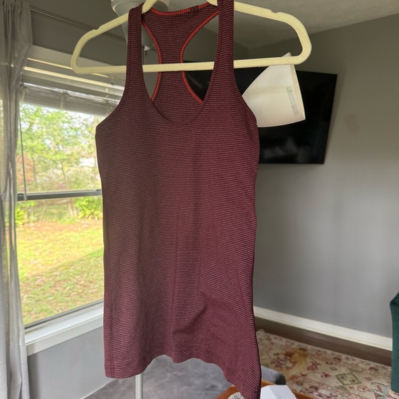 Lululemon Burgundy Ribbed Racerback Tank - Picture 2 of 3